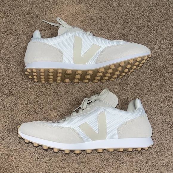 Veja Rio Branco Alveo Mesh Suede Leather Sneakers White Pierre / Natural 12 - Picture 6 of 10